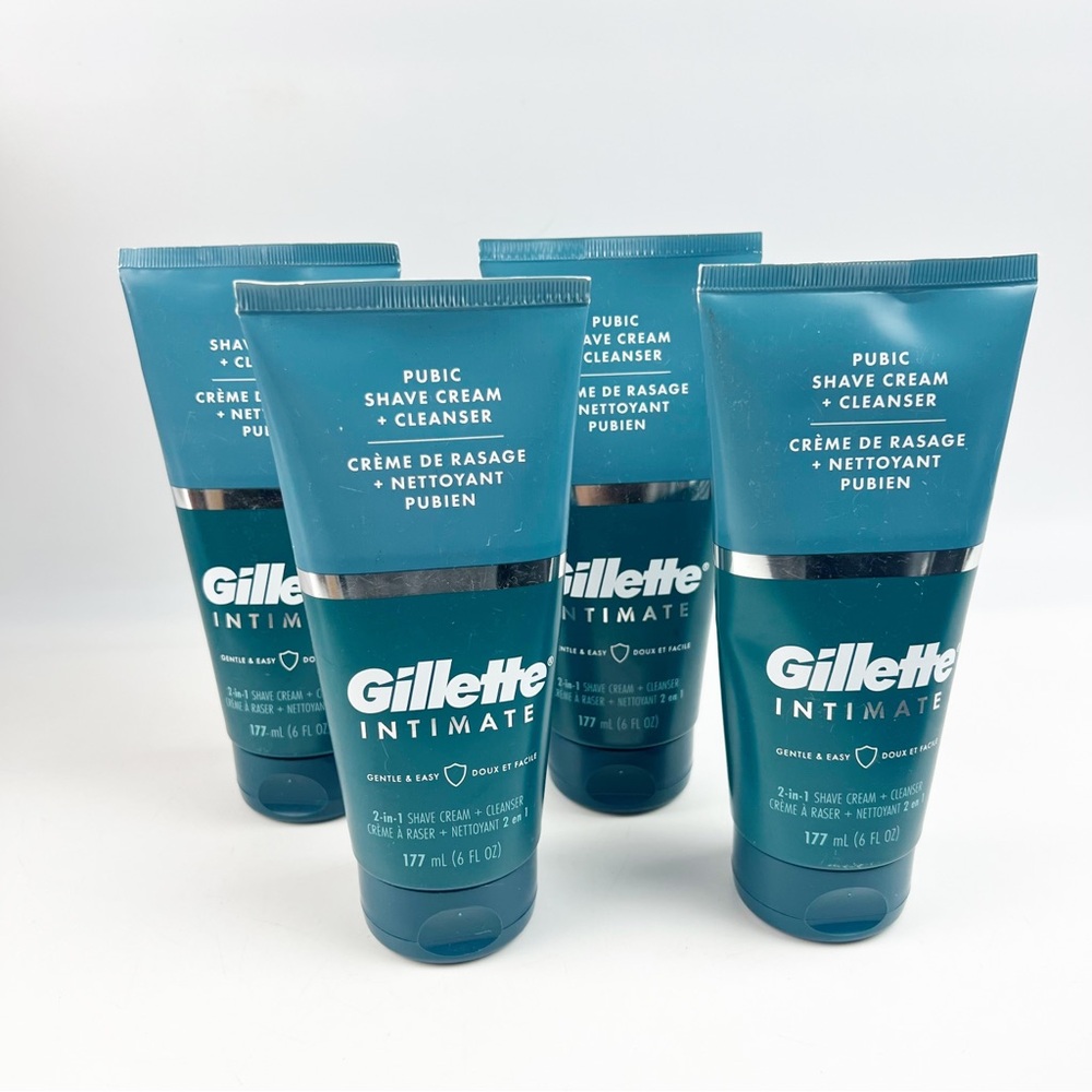 4 New Gillette Intimate Pubic Hair Shave Cream Cleanser 2in1 Formula 6 f…